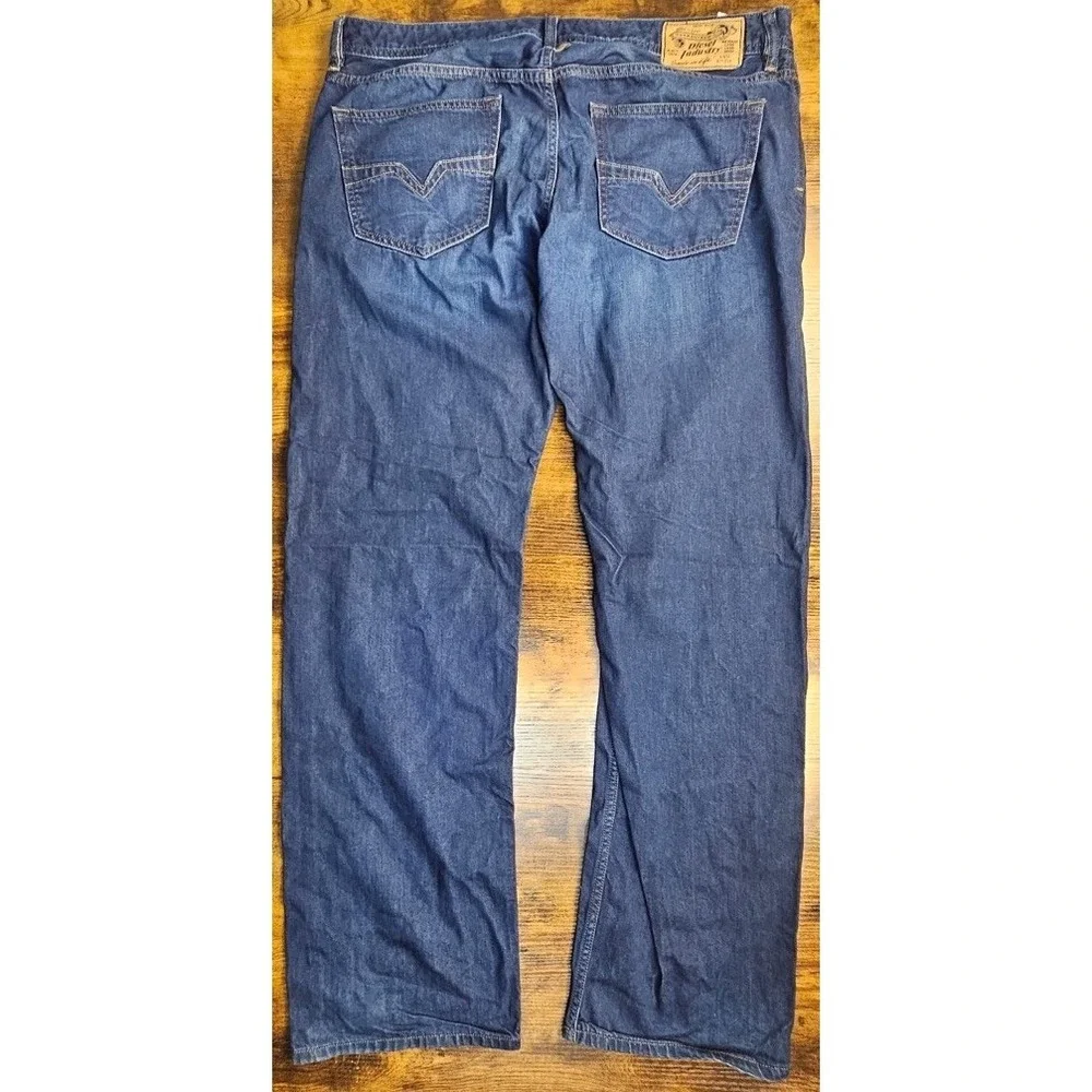 Diesel Industry‎ Larkee Jeans Men 36x32 Blue Fade Wash Regular Straight